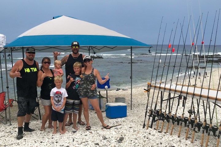 People at the beach in hawaii